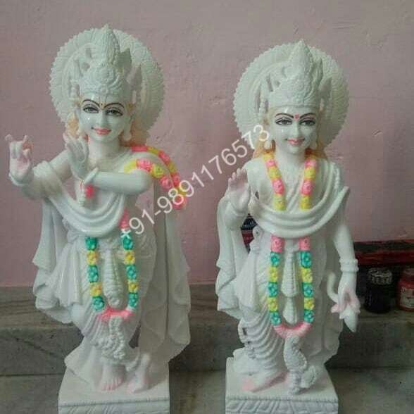 MAKRANA MARBLE RADHA KRISHNA IN 2 FEET